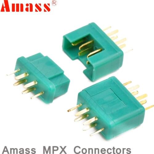 1pair Amass MPX Male Female 6-pin Plug Connector Gold Plating For RC Model Part Airplane Plane Drone Toys DIY Parts
