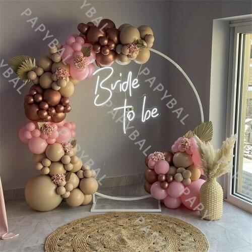 134Pcs Pink Chrome Rose Gold Arch Garland Balloon Kit Skin Color Latex Ballons Set For Wedding Birthday Decor Baby Shower Globos