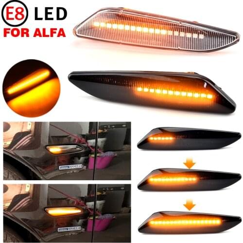 2Pcs For Alfa Romeo 147/156 For Fiat Tipo For Lancia Delta 3 Ypsilon Canbus Dynamic LED Side Marker Turn Signal Blinker Light