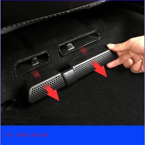 Car Under Seat Rear AC Heat Floor Air Conditioner Vent Outlet Grille Cover For Skoda Kodiak car styling 2Pcs