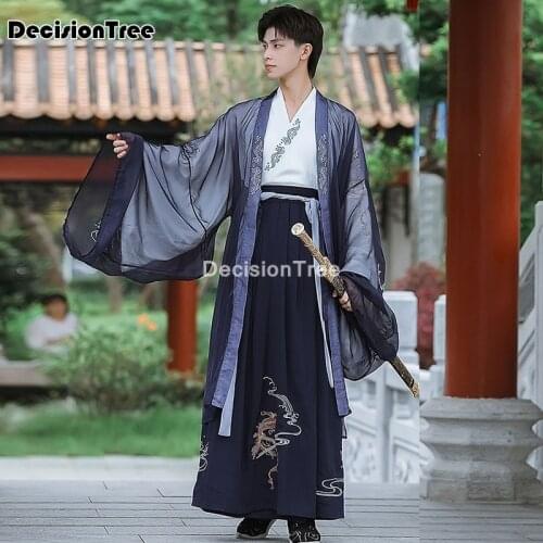 2021 traditional chinese style hanfu dress man woman embroidery elegant ancient folk dance costume chinese hanfu performance