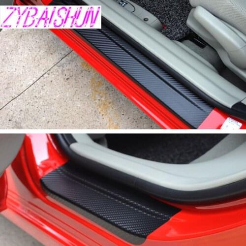 4 pcs. Car carbon fiber Stickers threshold Cover Anti Scratch Stickers for Buick Regal Lacrosse Excelle GT/GL8/ENCORE/Enclave