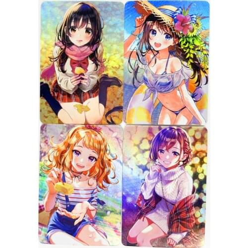 4pcs/set ACG Spring Summer Autumn and Winter Girl Sexy Toys Hobbies Hobby Collectibles Game Collection Anime Cards