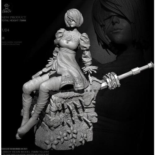 75mm 1/24 Resin model kits figure beauty colorless and self-assembled TD-2761