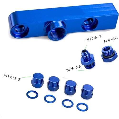 Billet Aluminum Assembly Twin Fuel Pump Outlet Manifold For 044 fuel pump For BMW e39 android