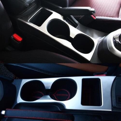 Car Interior Water Cup Holder Frame Trim Cover Styling Sequins Fit For Nissan Qashqai 2016 ABS Matt Silver Accessories