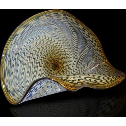 Free Shipping Fancy Blown Murano Glass Wall Plates Chihuly Style Multicolor Murano Glass Hanging Plates Wall Art