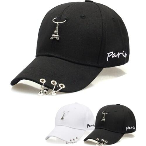 LINJW 2021 New Baseball Cap with Ring Spring Bonnet Dad Hats for Men Women Hip Hop Korean Style Embroidery Snapback Caps