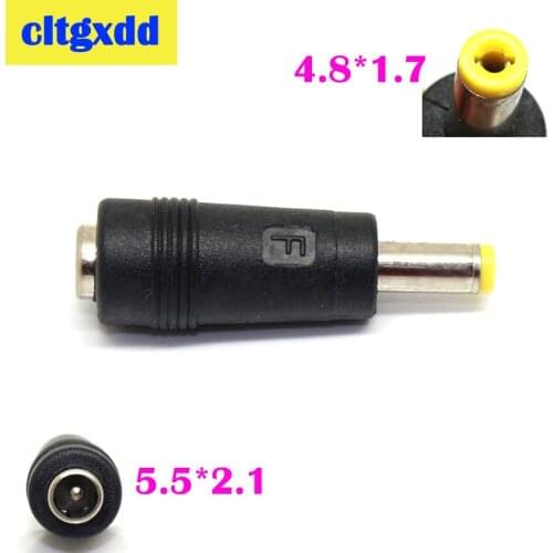 Cltgxdd 1pcs 5.5 x 2.1 mm female to 4.8 x 1.7 mm male DC Power Connector Adapter Laptop 5.5*2.1 to 4.8*1.7 mm