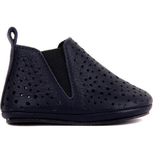 Sail Lakers-Navy Blue Leather Baby Shoe