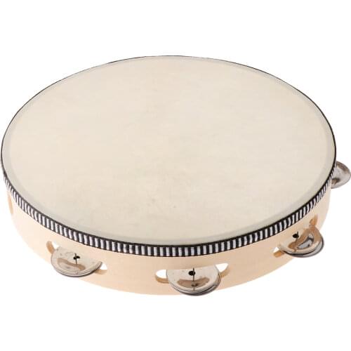 10'' Tambourine Drum Musical Instrument For Wedding Dance Party KTV Concert