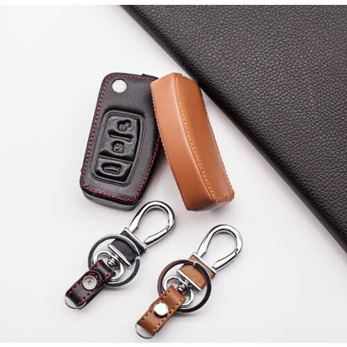 Carrying Leather Key Cover for Ford Focus 2 C-Max S-Max Ka Mondeo Galaxy Fiesta Flip Folding Car key Case Cover Blank Fob