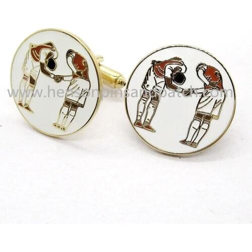 Custom shake hands metal hard enamel gold cuff link