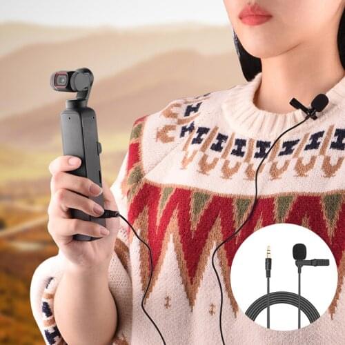 Wired Microphone For DJI OSMO Pocket 2 LIVE Vlog Video Recording Windproof Microphone For DJ Pocket 2 Gimbal Camera Accessories