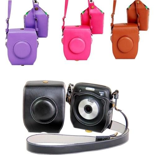 New Full body PU Leather Camera Case Cover For Fuji SQ10 camera bag with strap and mini case