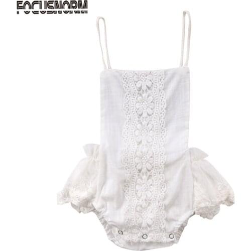 FOCUSNORM New Fashion Lovely Princess Baby Girls Floral Backless Romper Lace&Cotton Jumpsuit Outfits Clothes