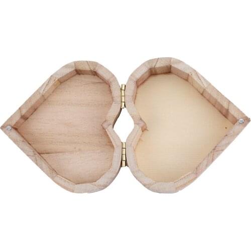 New Storage Box heart-shaped Wooden Box Earrings Ring Jewelry Box Wedding Gift Home Storage Box