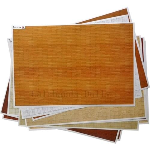 Dollhouse 42x29cm Wallpaper Floor Paper Miniature Model To Match The Doll House Decoration Sticker Scene Accessories