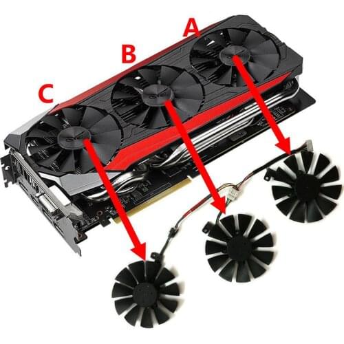 Gtx1080 gtx980ti gtx1060 gtx1070 GPU VGA Graphics Cooler Fan For ASUS STRIX GTX 1070 1080 980Ti 1060 Video Cards Cooling System