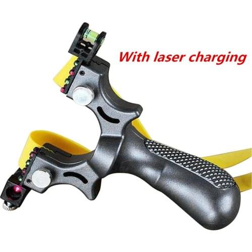 Professional Hunting Slingshot High Quality Catapult With Laser Flat Rubber Band Outdoor Aiming Shooting Game Sling Shot Set