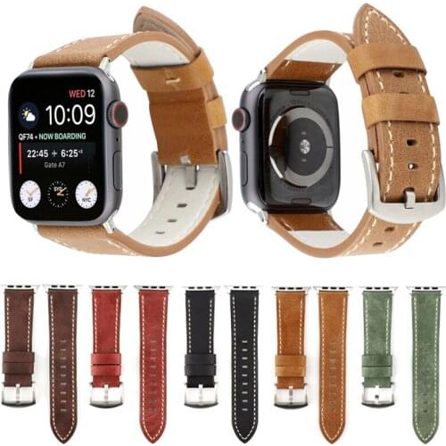 Calfskin Leather Wristband For Apple Watch Band 38mm 42mm Series 5 4 3 2 1 Bracelet strap For iwatch bands 40mm 44mm accessories