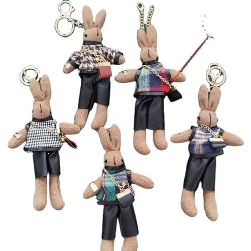 Luxury Bunny Doll Easter Gift Cotton Toy 100% Handmade Stuffed Japanese Fashion Muppet Bunny Doll keychain Bunny Doll