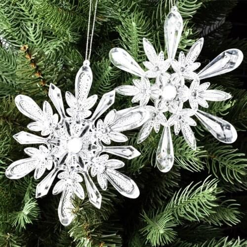 Christmas decorations scene layout gift ornaments pendant ornament decoration acrylic snowflake transparent snowflake