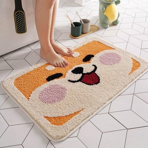 Modern creative simple Shiba Inu bathroom living room bedroom absorbent non-slip mat bathroom toilet door cute carpet LX123001