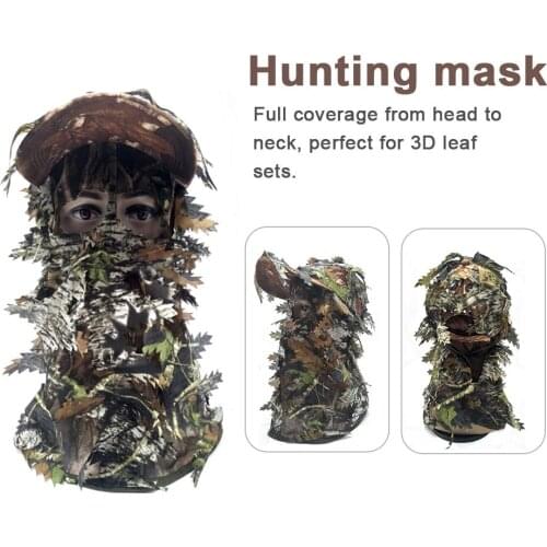 Outdoor Camouflage Mask Hat Mask Face Camouflage Leaves Paintball Camouflage Mask Face Headwear Masks Camo Hats 3D Leaf Hat