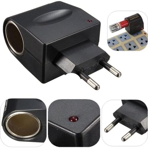 Universal Car Cigarette Lighter Socket Splitter Plug Mini AC Wall Power 220V To DC 12V Cigarette Lighter Adapter Converter