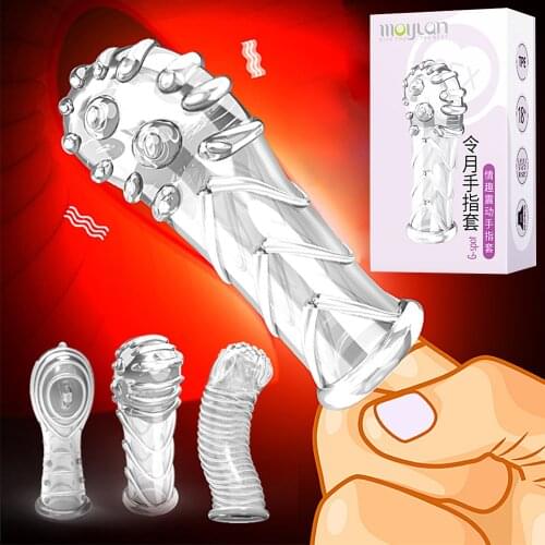 Sex Finger Vibrator Finger Sleeve Clit Stimulation Lesbian Orgasm G Spot Massage Female Masturbator Sex Toys for Women Couple