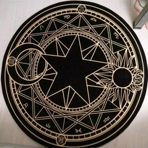 Magic Array Round Carpet Living Room Print Mats Children Cartoon Star Rug Mat Fashion Circular Carpet Home Decorate Use