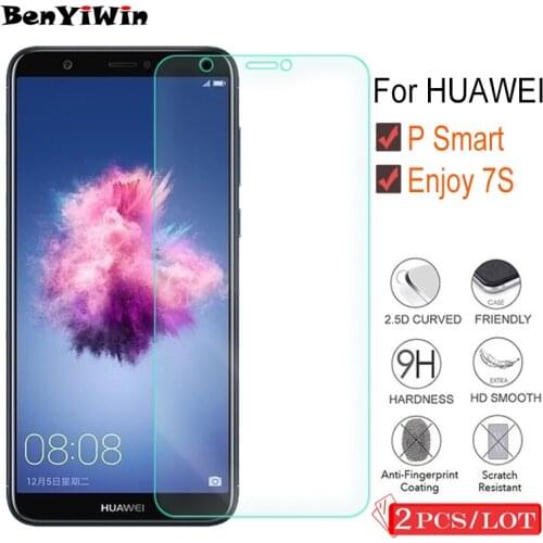 2 PCS Premium Tempered Glass for Huawei P Smart Screen Protector Clear Toughened protective film Case For Huawei Enjoy 7S Glass