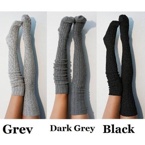 Womens Winter Warm Knit Over The Knee High Tights Stockings Long Cotton Tights Thigh Stocking