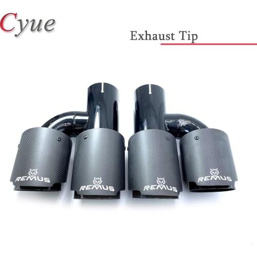 1pair Carbon Fiber Matte Muffler Tip H Shape Double Exit Exhaust Pipe Mufflers Nozzle Decoration Universal Stainless Steel