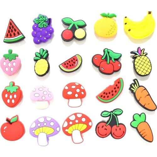 1pcs Shoe Decoration Buckle croc Charms carrot water-melon strawberry hamburger grape pineapple Jibz Gifts drop shipping