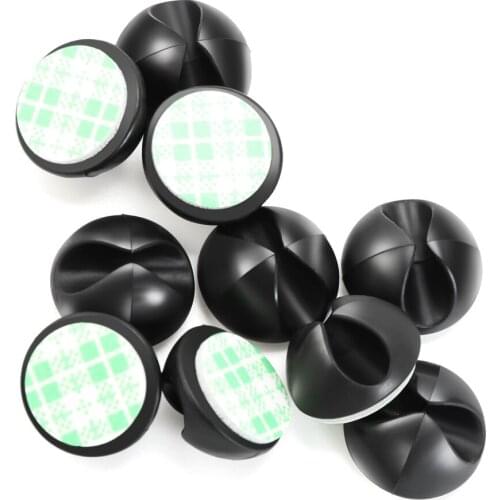 10Pcs Multipurpose Car Desk Desktop Wall Round USB Wire Cord Cable Holder Clip Organizer Retainer Clamps Collation Management