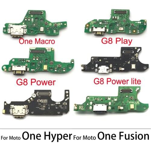 100PCS USB Charging Port Dock Connector Board Flex Cable Parts For Moto G8 Play Plus G8 Power Lite One Fusion Macro One Hyper