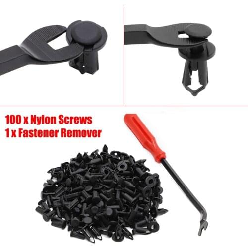 100x For Polaris UTV Plastic Fender Clips/Body Rivets Ranger RZR W/ Removal Tool