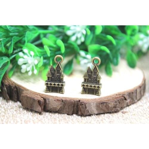 12pcs/lot Castle charms antique bronze tone Pendant 21x11mm