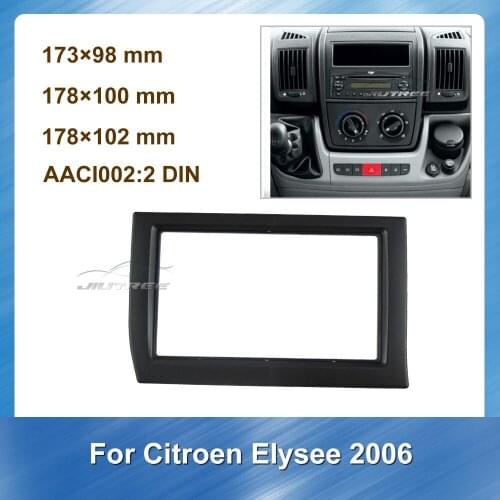 2 Din Car Radio Fascia Audio Frame For Citroen Elysee 2006 Car Panel Bezel Trim kit Stereo DVD Panel Navigation Frame Dash Kit