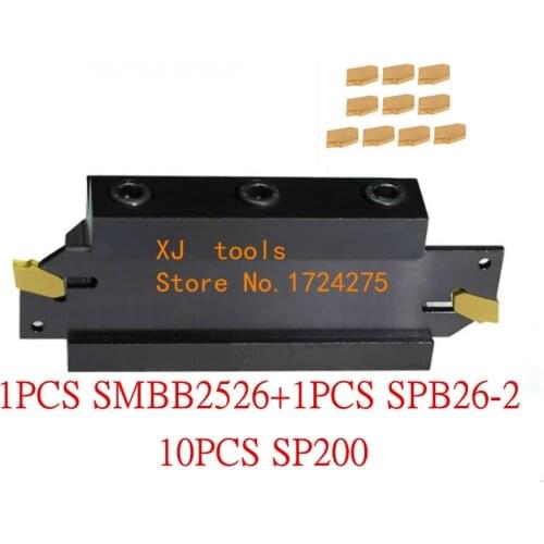 25mm petiole SPB26-2 1pcs+SMBB2526 1pcs+ SP200 NC3020/NC3030 10pcs=12pcs/set NC3020/NC3030 Machining steel CNC lathe tool