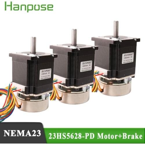 3pcs 57 stepper motor 2.8A with brake 23HS5628-PD large torque with band brake 57 motor body For 3D Printer Monitor Equipment
