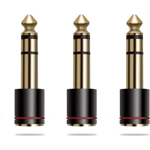 6.35mm Male to 3.5mm Female Audio Adapter,Gold Plated Stereo AUX Adaptor 3pack