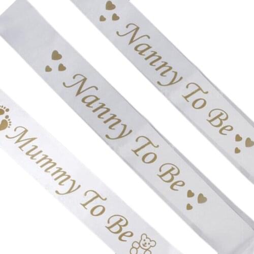 1Pcs Party Supplies Sash Mom Mummy TO BE Nanny TO BE White Satin Sash Event & Party Supplies On Sale