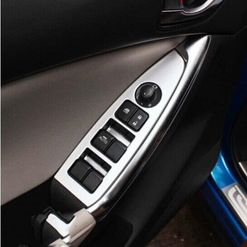 Car Interior Trim Auto ABS Carbon Fiber Inside Door Handle Power Window Switch Cover Trim for Mazda CX-5 2013 2014 2015 2016