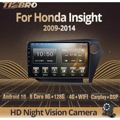Tiebro 2DIN Android10.0 Car Radio For Honda Insight 2009-2014 Stereo Receiver Car Multimedia Player Radio Automotive Carplay DSP