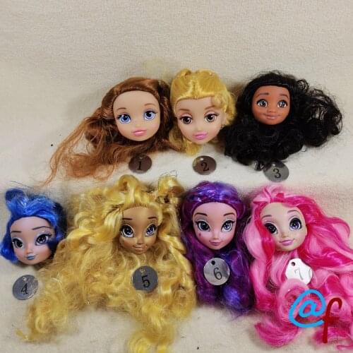 B25-1 Original Foreign Trade Ds Brand Movie Beauty OOAK NUDE Doll Head Long Hair for DIY 90% NEW