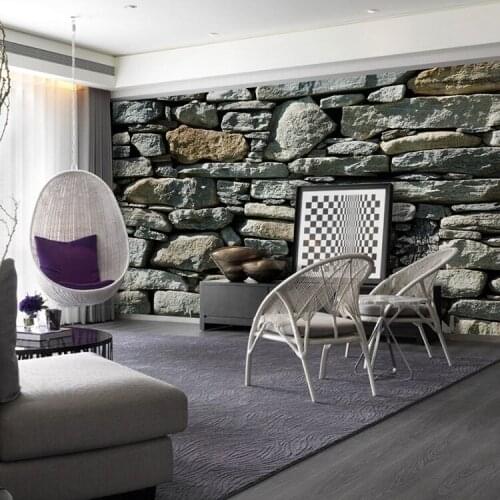 Bacaz 3d Stone Wallpaper Murals for Living room Sofa Background 3d Block Papel Murals Wall paper 3d Stone stickers