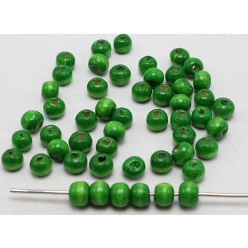 500 Green 8mm Round Wood Beads~Wooden Spacer Beads Jewelry Making
